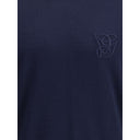 Gola alta de lã azul fleece