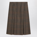 Saint Laurent Prince of Wales wool midi skirt