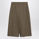 Falda culotte de lana a cuadros Saint Laurent