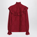 Saint Laurent Red damask silk shirt