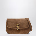 Saint Laurent Borsa Solferino mediana de ante Caramel Cognac