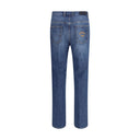 Jeans blu in cotone a gamba dritta