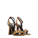 Sandali con tacco a spillo in pelle marrone
