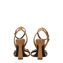 Sandali con tacco a spillo in pelle marrone