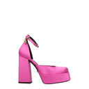 Zapatos de plataforma de satén rosa