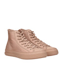 Zapatillas altas de tela rosa
