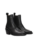 Black Leather Ankle Boots