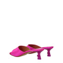 Sandali con tacco a spillo in raso rosa