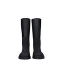 Black Cotton Rain Boots