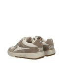 Sneakers basse in tessuto beige
