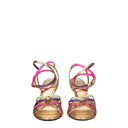 Sandali con tacco a spillo in pelle multicolore