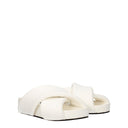 Sandalias Pantuflas de Cuero Blanco