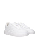 White Leather Low Top Sneakers
