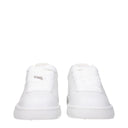 White Leather Low Top Sneakers