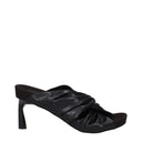 Black Leather Stiletto Heels Sandals