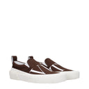 Mocassins marrons de tecido sem cadarço