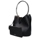 Schwarze Lederhandtasche