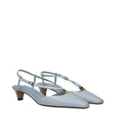 Sandali in pelle azzurro chiaro