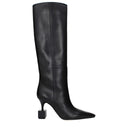Black Leather High Heel Boots