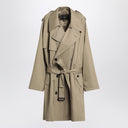Abrigo trench de algodón beige de doble botonadura Balenciaga