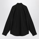 バレンシアガ ブラック コットン シャツ ロゴ入り