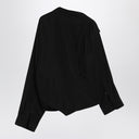 Camisa preta Balenciaga de um ombro em popeline