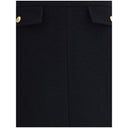 Black Wool Midi Skirt