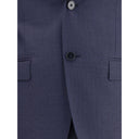 ブルーウールのツーピーススーツ