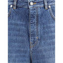 Jeans blu in cotone a vestibilità comoda
