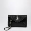 Estuche llavero Saint Laurent Envelope Cassandre negro