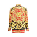 Camisa com Estampa de Seda Multicolorida