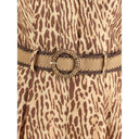 Mehrfarbiges Leinen Freizeitkleid