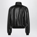 Balenciaga Black leather zip-up bomber jacket