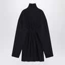 Balenciaga Pinched navy mini dress in wool and cotton