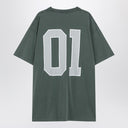Balenciaga Dark green/light grey oversized basketball T-shirt