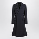 Balenciaga Navy blue Midi Godet wool coat