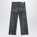 Balenciaga lockere gewaschene Jeans in Blau/Grau/Gelb