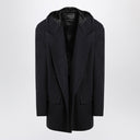 Cappotto blu navy Balenciaga con cappuccio