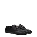 Black Leather Slip-On Loafers