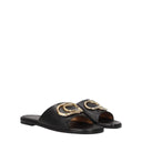 Sandalias Pantuflas de Cuero Negro