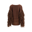Cardigan in pelo di cammello marrone