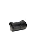 Schwarze Lederschultertasche