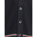 Cardigã Preto de Algodão