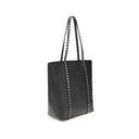 Bolsa de Ombro em Couro Preto de Bezerro Bos Taurus