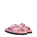 Sandalias Pantuflas de Cuero Rosado