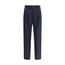 Gray Fleece Wool Casual Pants