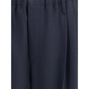 Gray Fleece Wool Casual Pants