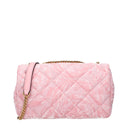 Bolso de hombro de tela rosa
