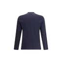 Blaues Baumwoll-Langarm-T-Shirt
