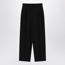 The Row Lilas trousers in black wool and linen